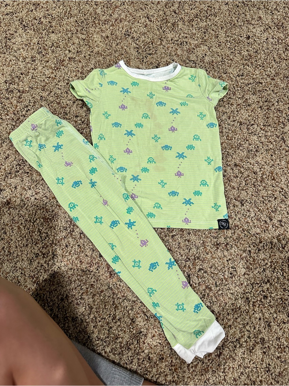 Light Green Space Critter Pajama Set